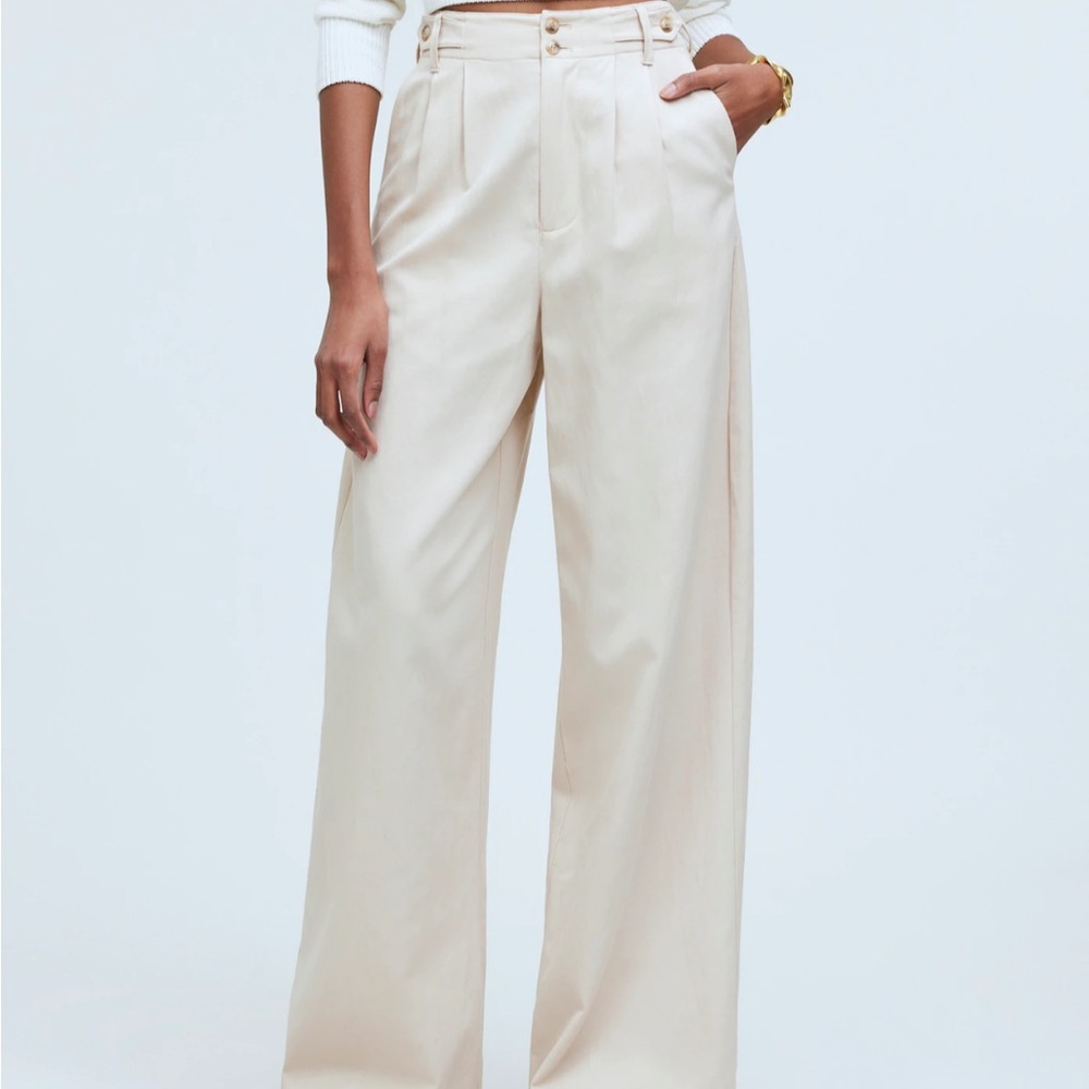 Madewell Harlow wide leg pant in drapey twill harvest moon